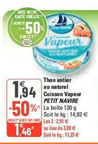 G20 Thon Entier Au Naturel offre