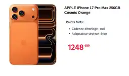 Cdiscount APPLE iPhone 17 Pro Max 256GB Cosmic Orange offre