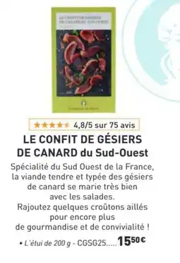 Comtesse du Barry Céleste du Berry LE CONFIT DE GÉSIERS DE CANARD du Sud-Ouest offre