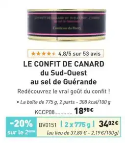 Comtesse du Barry Confit de Canard du Sud-Ouest offre