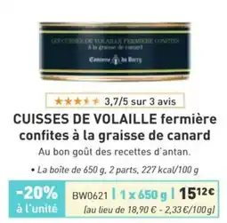 Comtesse du Barry Contesse du Barry Cuisse de Volaille fermière confites offre