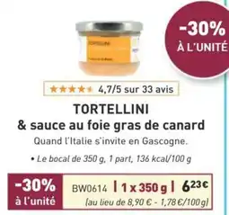 Comtesse du Barry Tortellini & sauce au foie gras de canard offre