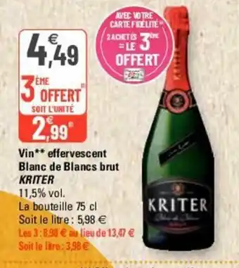 G20 Vin Effervescent offre