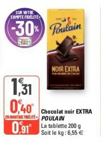 G20 Chocolat Noir Extra Poulain offre