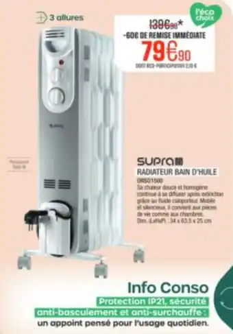 SUPRA RADIATEUR BAIN D'HUILE