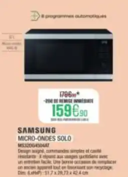 Extra SAMSUNG MICRO-ONDES SOLO offre