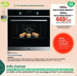 Extra Electrolux FOUR ENCASTRABLE offre