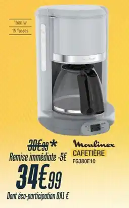 Proxi Confort Moulinex CAFETIÈRE offre