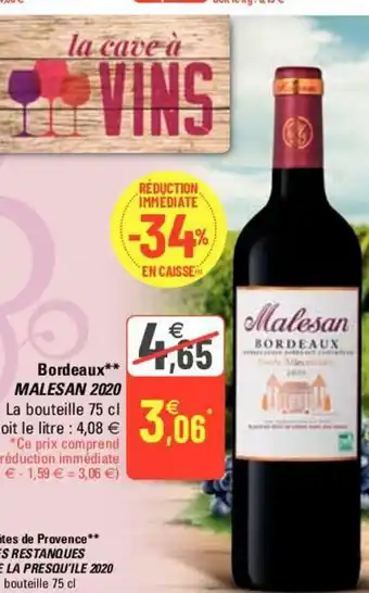 G20 Bordeaux Malesan 2020 offre