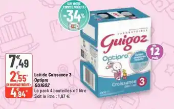 G20 Lait de Coissance 3 offre