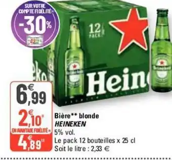 G20 Bière Blonde Heineken offre