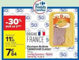 Carrefour Carrefour - escalopes de dinde classic offre
