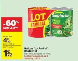 Carrefour Bonduelle - haricots lot familial offre