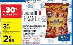 Carrefour Carrefour - mini saucissons secs offre