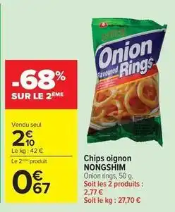 Carrefour Nongshim - chips oignon offre