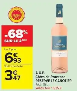Carrefour Le canotier - a.o.p. côtes-de-provence offre