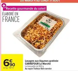 Carrefour Carrefour - lasagne aux légumes gratinée le marché offre