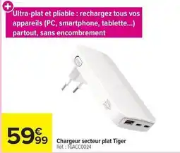 Carrefour Tous - chargeur secteur plat tiger offre