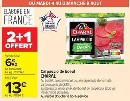 Carrefour Market Charal - carpaccio de boeuf offre