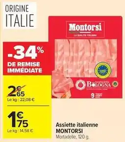 Carrefour Market Montorsi - assiette italienne offre