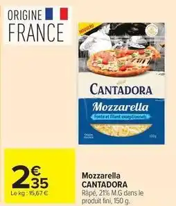 Carrefour Market Cantadora - mozzarella offre