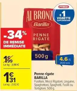 Carrefour Market Barilla - penne rigate offre