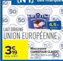 Carrefour Market Carrefour - mascarpone offre