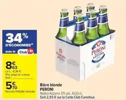 Carrefour Market Peroni - bière blonde offre