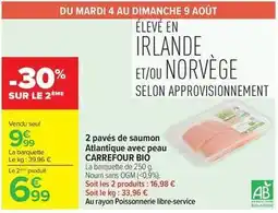 Carrefour Market Carrefour - 2 pavés de saumon atlantique avec peau offre
