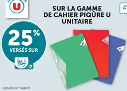 Hyper U U Cahier piqure offre