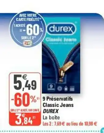 G20 9 Préservatifs Classic Jeans offre