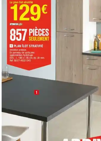 Brico Dépôt Plan îlot Stratifié offre