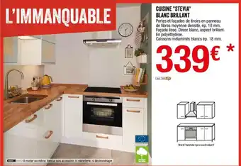 Brico Dépôt Cuisine Stevia Blanc Brillant offre