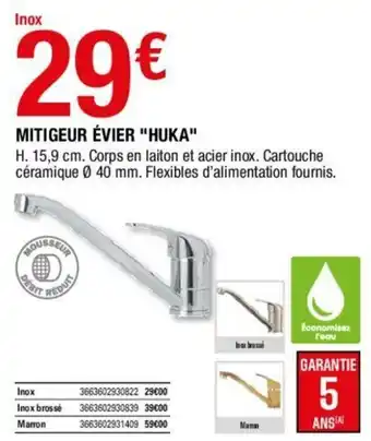 Brico Dépôt Mitigeur Évier Huka offre