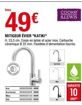 Brico Dépôt Mitigeur Évier Katiki offre