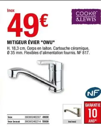 Brico Dépôt Mitigeur Évier Owu offre