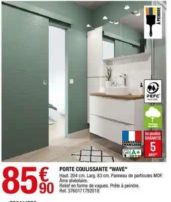 Brico Dépôt Porte coulissante "Wave" offre