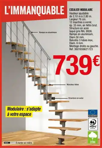 Brico Dépôt Escalier modulaire offre