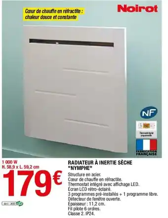 Brico Dépôt Radiateur à inertie sèches "Nymphe" offre