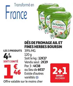 Auchan Direct Boursin Dés de fromage ail et fines herbes offre