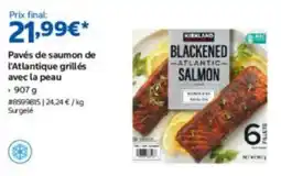 Costco Kirkland paves de saumon de l'atlantique grilles avec la peau offre