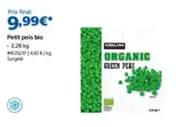 Costco KIRKLAND Petit pois bio offre