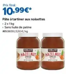 Costco KIRKLAND Pâte à tartiner aux noisettes offre