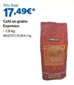 Costco KIRKLAND Café en grains Expresso offre