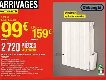 Brico Dépôt Radiateur électrique à fluide Caloporteur "Magia" offre