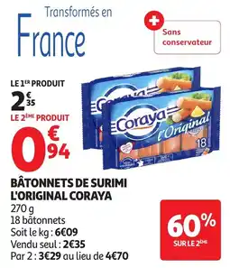 Auchan Direct Coraya Bâtonnets de surimi l'original offre