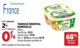 Auchan Direct Bonduelle Taboulé Oriental offre