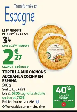 Auchan Direct Auchan La Cocina en Espana Tortilla aux oignons offre