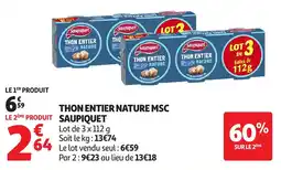 Auchan Direct Saupiquet THON ENTIER NATURE MSC offre