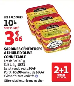 Auchan Direct CONNÉTABLE Sardines Généreuses offre